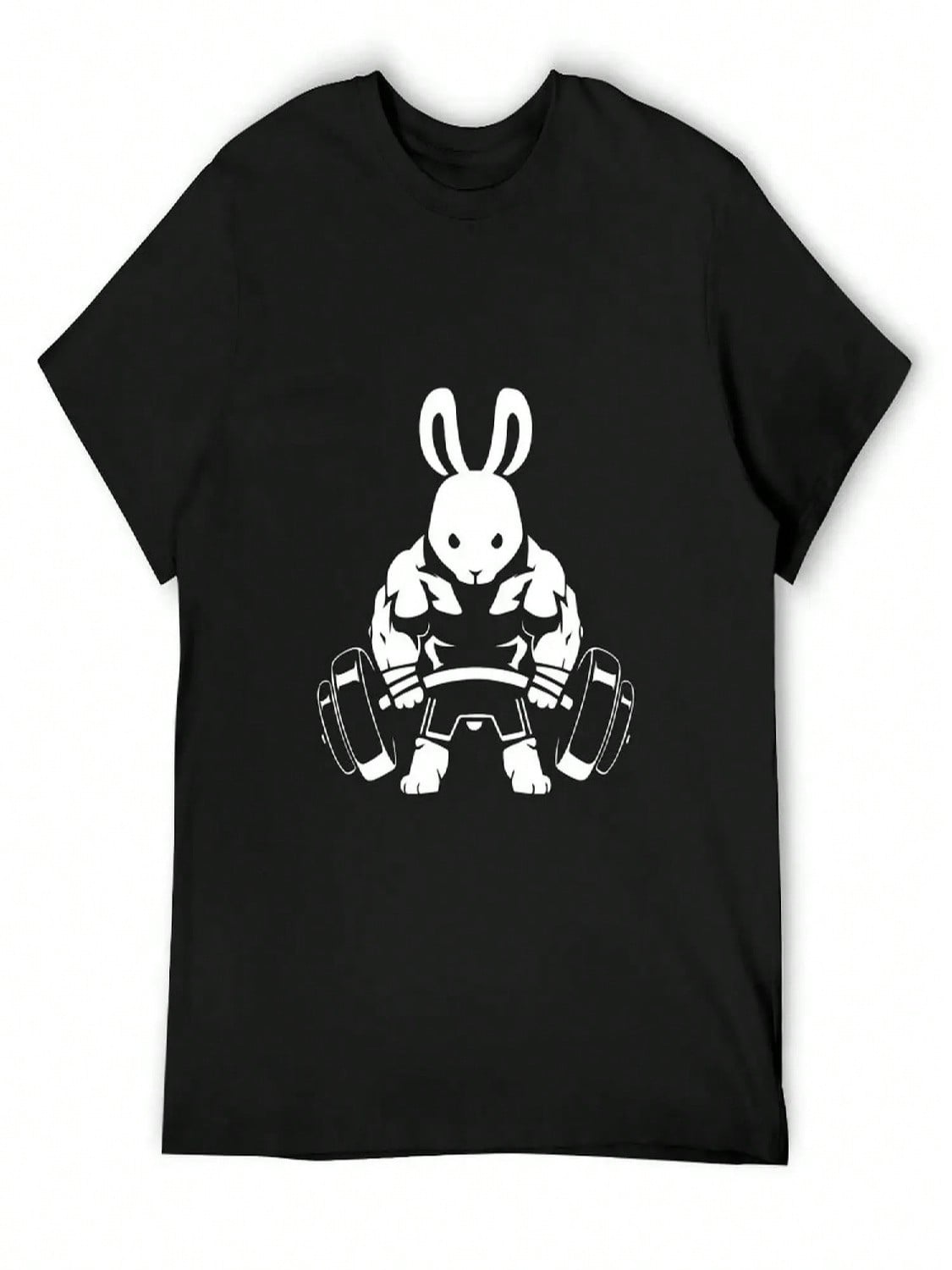 Not The Average GYM BUNNY (No Text) T-Shirt Plain Blacks Valentines Clothes unisex Clothings S разноцветный