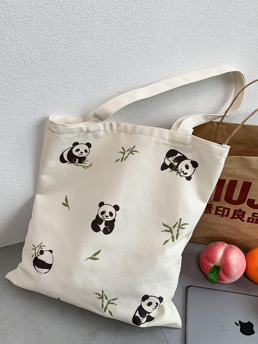 

Женская сумка через плечо Panda Canvas — симпатичная, большая вместимость, в японском и корейском стиле для студентов и работы