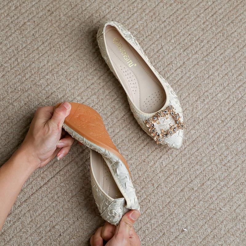 

Удобные балетки женские модные слипоны неглубокие лоферы офисные балетки женские летние больших размеров 44 45 WSH4922 34