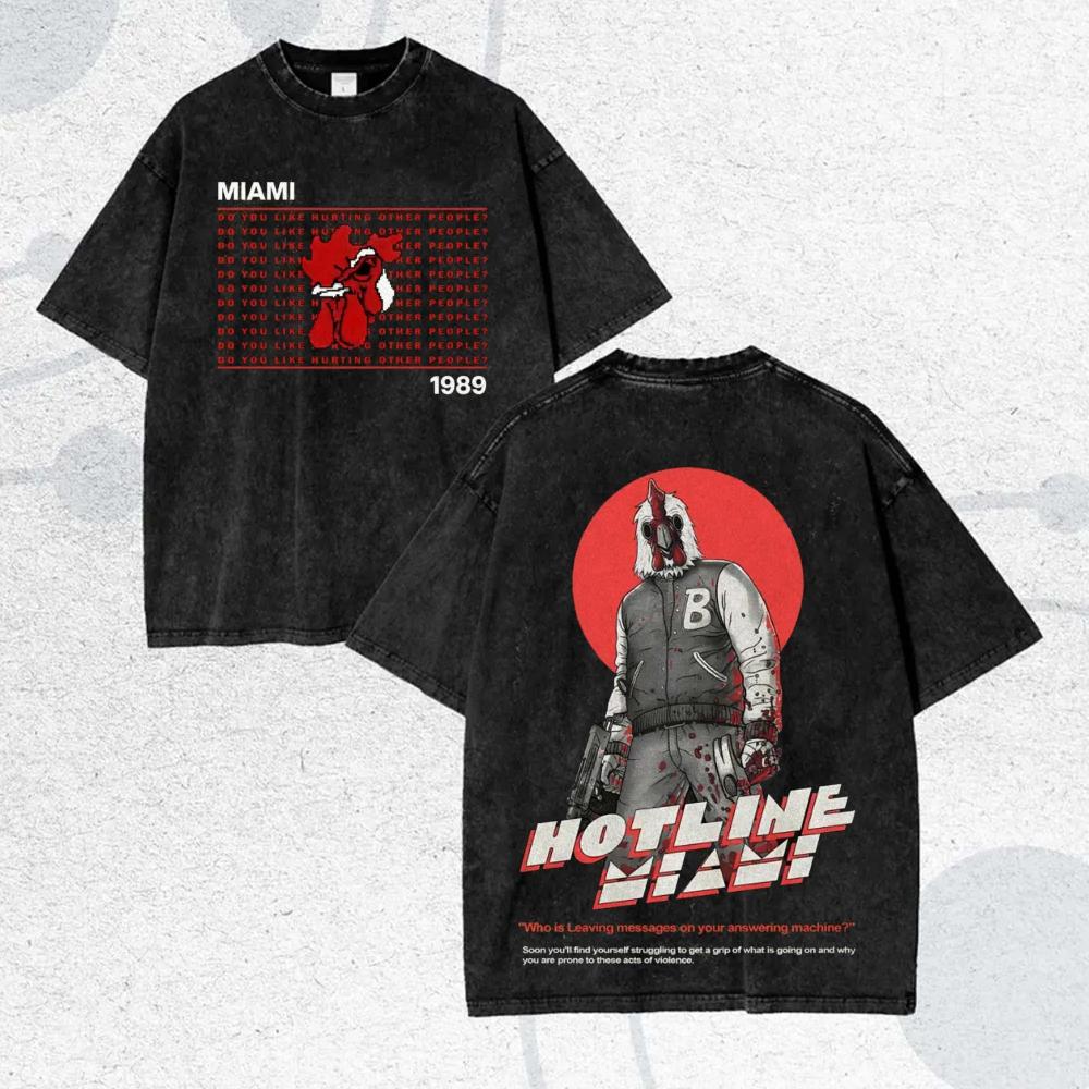 

Retro action shooting indie game pattern washed shirt Mens loose fit Couples allseason streetwear shirt harajuku t shirt 3XL