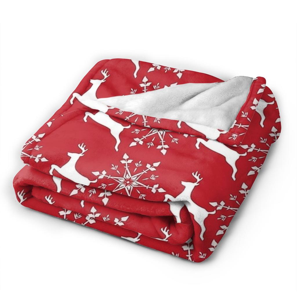 Warm Blanket Girls Boys Picnic Reindeer And Snowflake Christmas Throw Blanket Flannel Bedspread For Home Decor Sofa Bed Cover