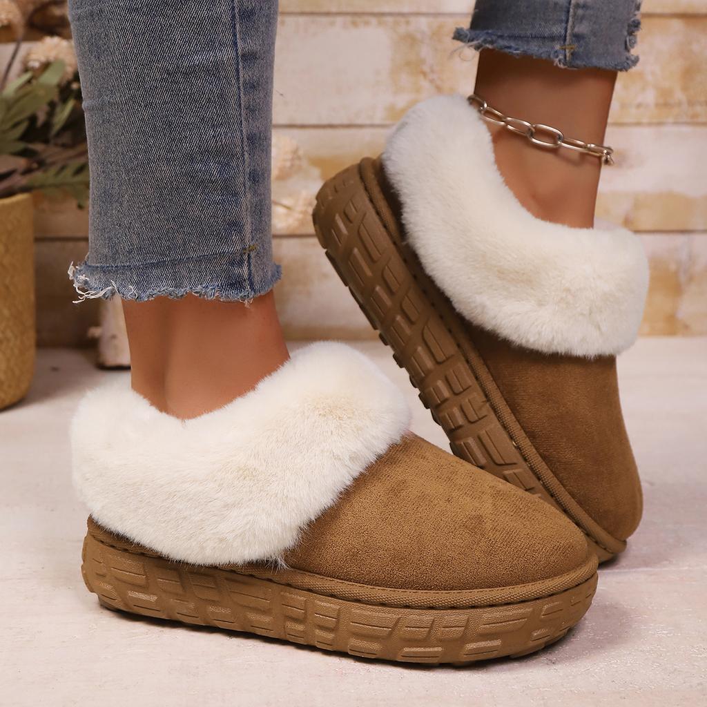 New Warm Fashion Boots Women Winter Flats Lightweight Shoes Short Plush Fur Ankle Snow Boots Casual Shoes Sport Suede Boots