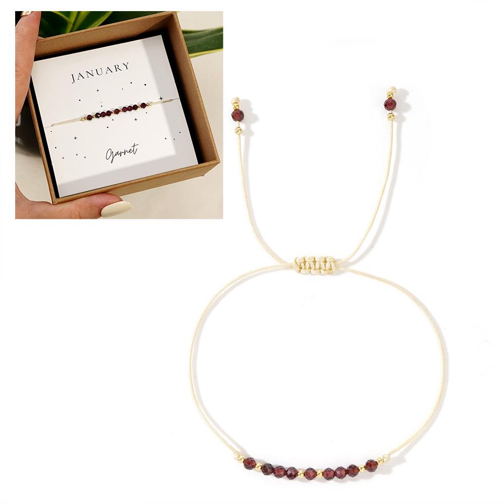 Garnet Stone Bracelet - Unique Design for Daily Wear, Trendy Birthstone Jewelry