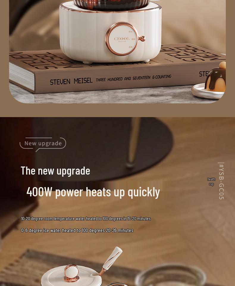 Kompaktní elektrický čajovar: Multifunkční mini zdravotní hrnec a květinová konvička na čaj se samostatným vařičem