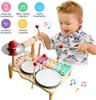 Toys Wooden Music For Babies Children's Multifunctional Music Knocking Table Early Education Drum Set Music Toy Baby Kids Gift