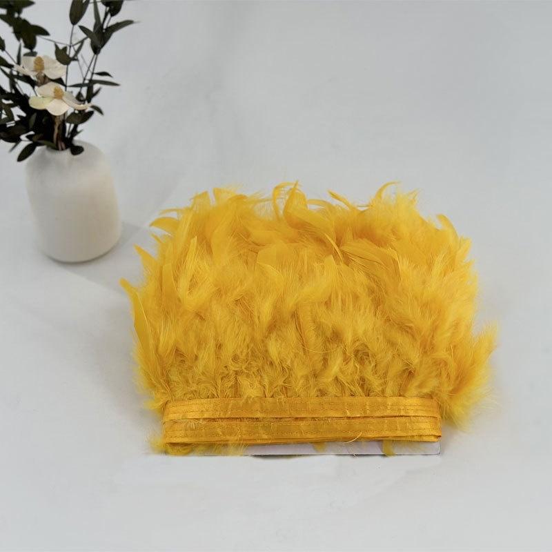 10-15cm Coffee Turkey Feather Trim Feathers Fringe Ribbon DIY Sewing Clothing Handwork Wedding Dress Crafts Party Decorations