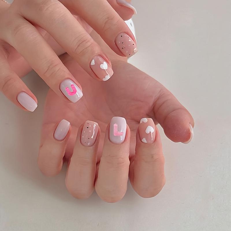 WTEMPO Mixed Colorful Nail Art Charms Cute Letter Shaped Designs Flatback Mini Nail Decorations Kit DIY Phone Cases Hair Clips Crafts Making Supplies