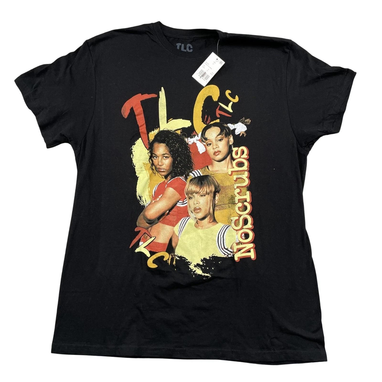 NWT TLC No Scrubs T-Shirt Womens Large Black Tee L