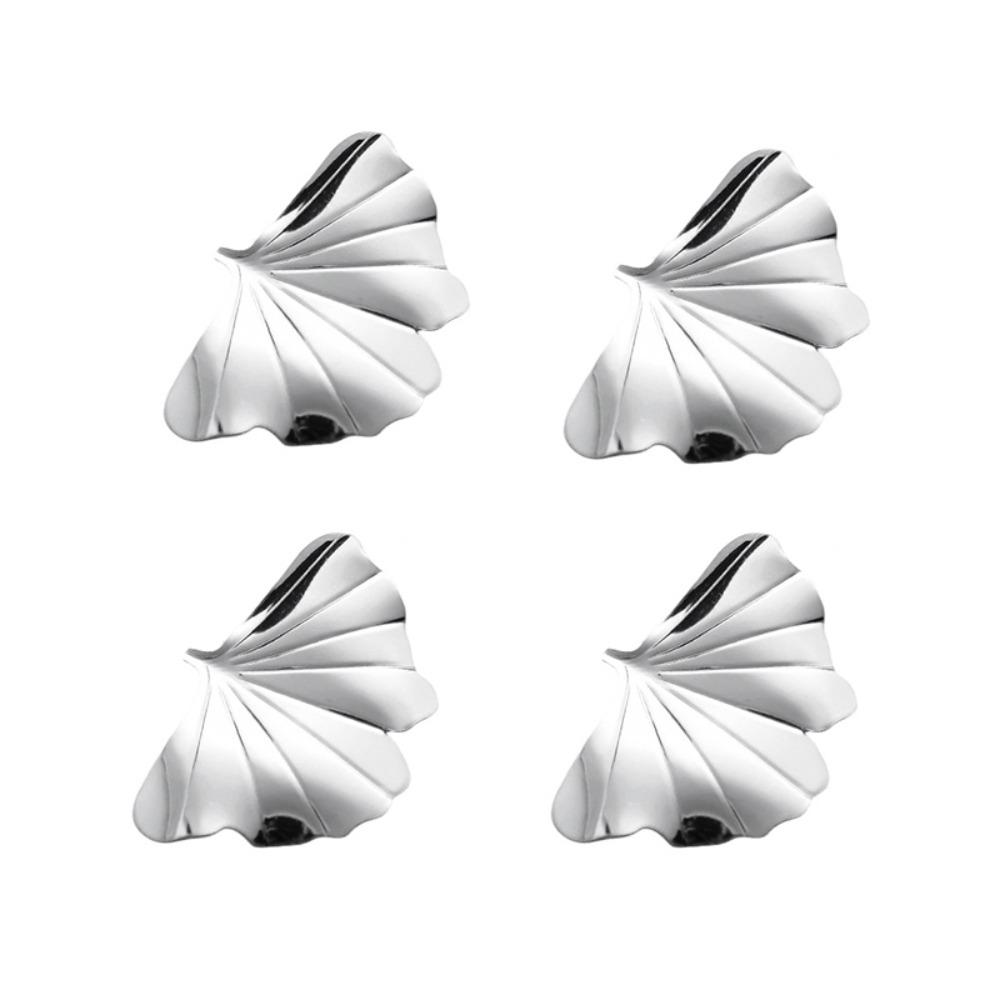 4pcs Rust-proof Ginkgo Leaf Chopsticks Holder 304 Stainless Steel Pen Rack Spoon Rack  Canteen