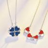 Double-sided Four-leaf Clover Necklace for Women, Japanese and Korean Simple Student Collarbone Chain, One Pair of Wear