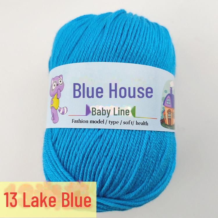 Blue Barbie Baby Yarn - 6-Strand, DIY Hand-Woven for Scarves and Slippers, Fine Hook
