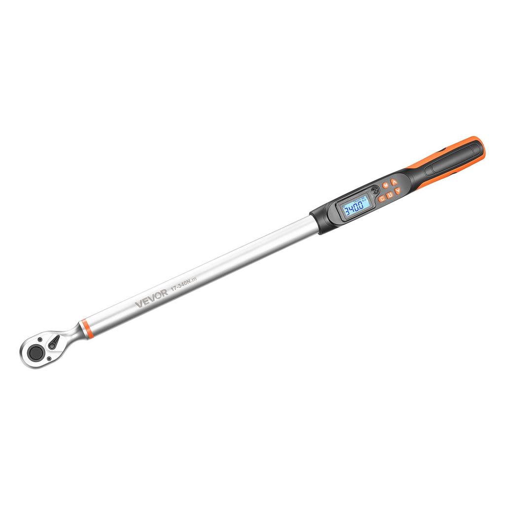 VEVOR Torque Wrench Set 1/2" Drive Digital Torque Wrench 4 Display Units, ±2% Accuracy, LCD Screen, with Buzzer and LED Indicator, with Sockets