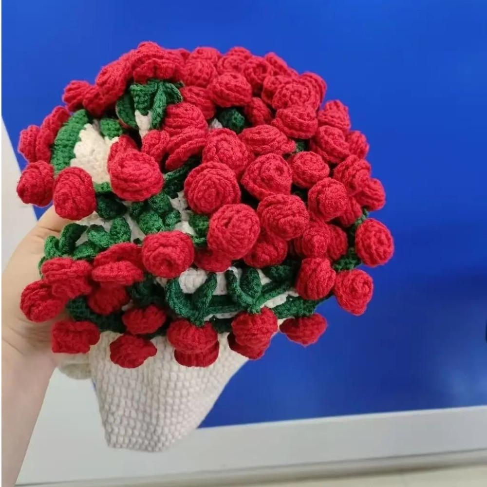 Fashion Rose Bouquet Blanket DIY Craft Material Pack Crocheted Bouquet Blanket  Holiday Gifts