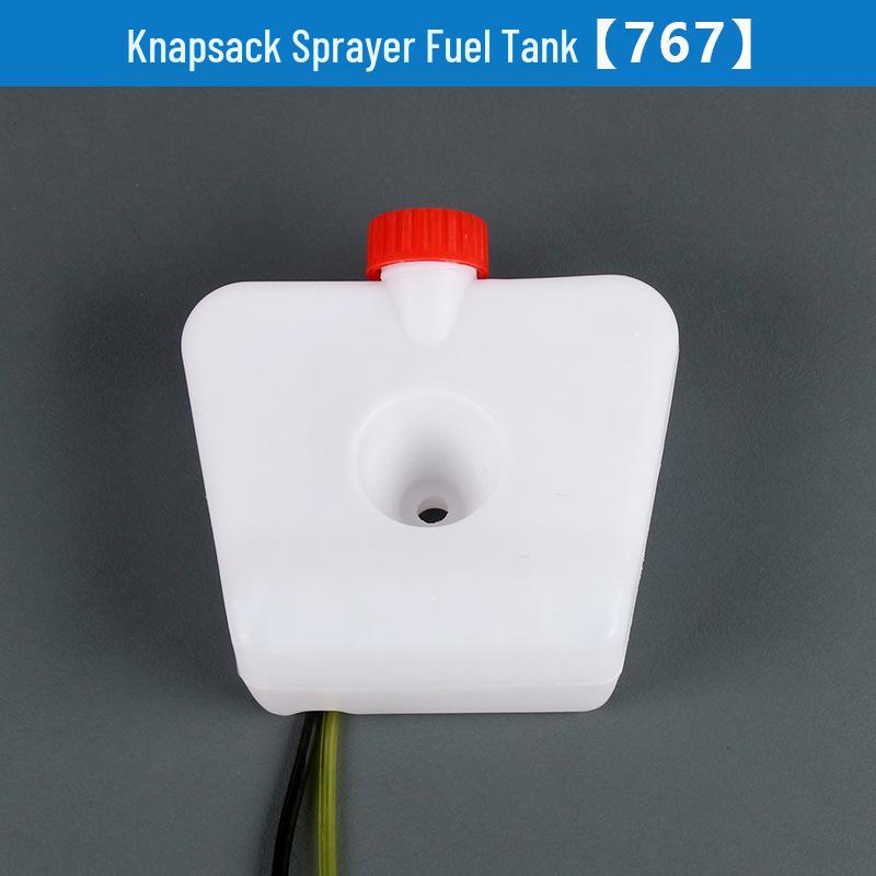 Double Cylinder Gasoline Knapsack Sprayer with Pump, Pressure Regulating Valve, and Fuel Tank Switch.