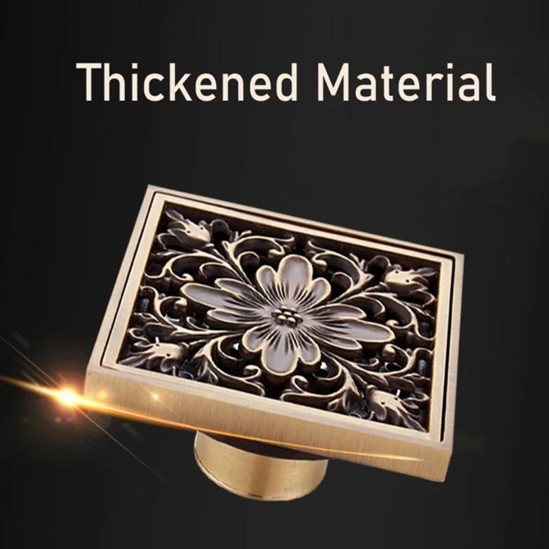 Elegant Styles Sturdy Brass Shower Drain with Sealing Odorless Designs Bathroom Accessory Portable for Home Use