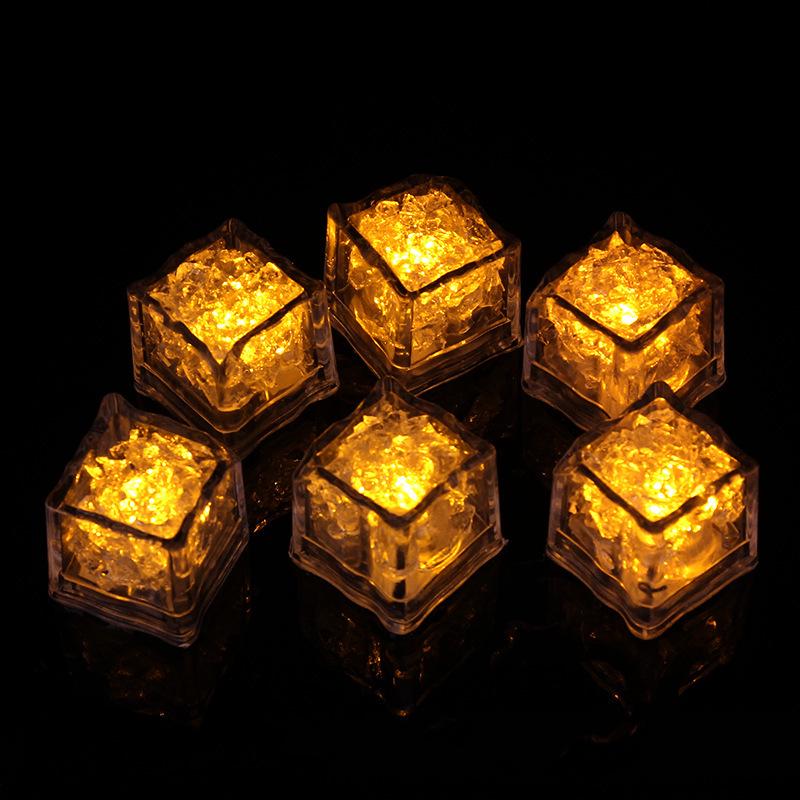 Luminous LED Ice Cubes - Seven-Color Changing Lights for Weddings & Bars