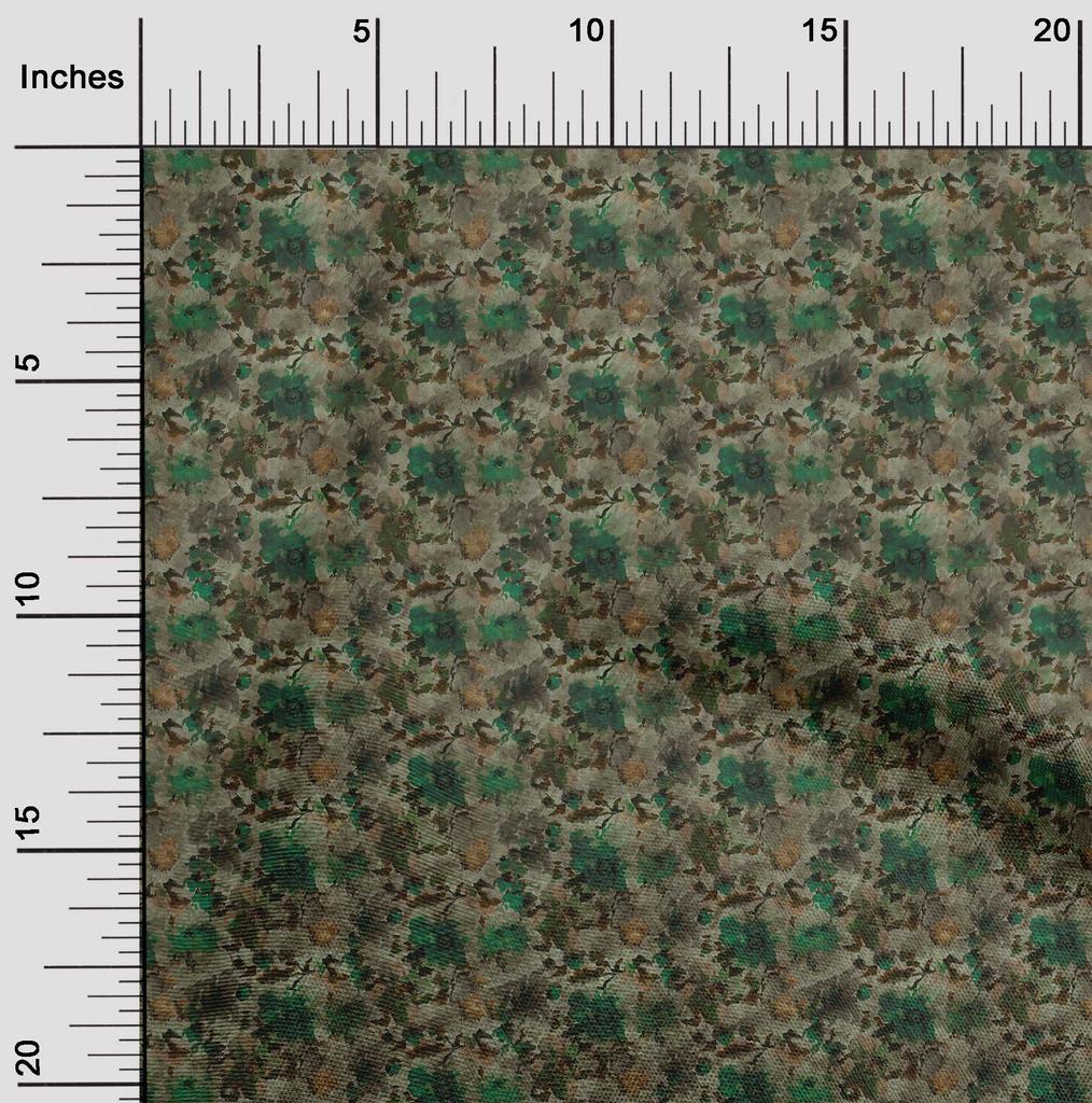 oneOone Cotton Poplin Green Fabric Abstract Floral Quilting Supplies Print Sewing Fabric By The Yard 42 Inch
