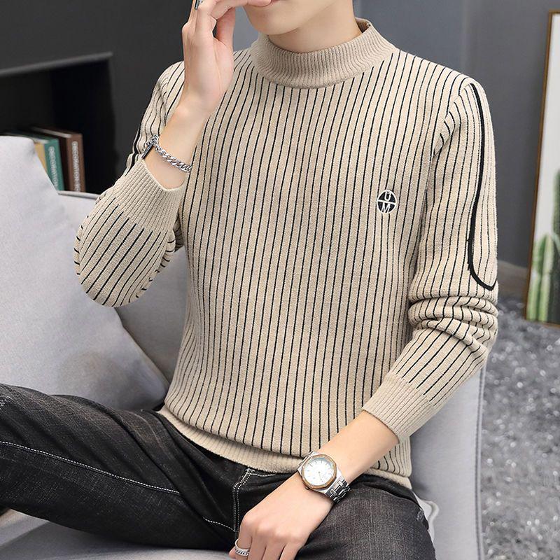 

Мужской шерстяной вязаный свитер с круглым вырезом - Плотный, Универсальный, Мода Осень/Зима 3XL [160-180 Jin]