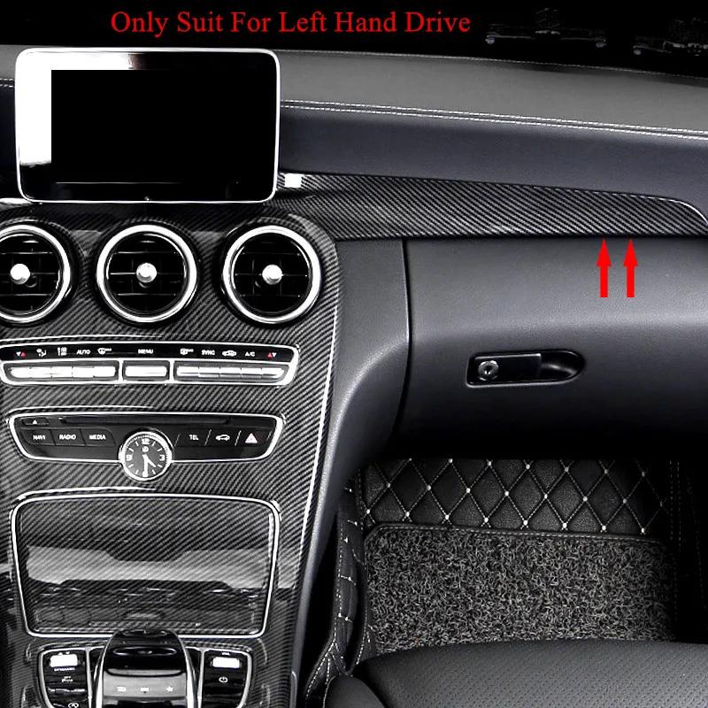 Für Mercedes Benz C-Klasse GLC W205 180 200 X253 260 2015 -18 LHD Auto Mittelkonsole Armaturenbrett Zierleisten Karbonfaserfarbe