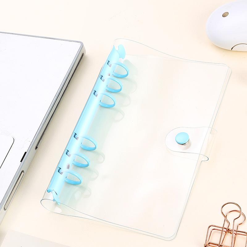 Lightweight Pvc Loose-Leaf Shell 6 Holes A6 Transparent Loose-Leaf Shell, Color Clip, Simple Candy Color Album Shell