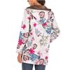 Women's Vintage Floral Print Hooded Jacket with Fleece Lining Long Sleeve Winter Coat Colorful Winter Jacket Outerwear Ladies Winter Coats