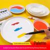 10-Hole Round Plastic Art Painting Palette for Beginners - White, Thickened, Child-Friendly Ink Dish