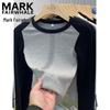 Women's Slim-Fit Thermal Color-Block Long-Sleeve Tee