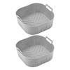 2Pcs Silicone Liners Square Air Fryer Liners Reusable Air Fryer Liners Silicone Oven Liner Baking Tray for NA229 220