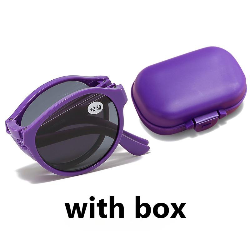 New Portable Foldable Reading Sunglasses High-Definition Anti-Blue Light Presbyopia Eyewear Outdoor UV-Protective Sunglasses