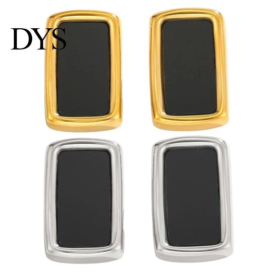 Lightweight Acrylic Earrings 1 Pair Black Big Stud for Women, Stainless Steel Jewelry Chunky Square Earrings, Statement Geometric Matte Studs