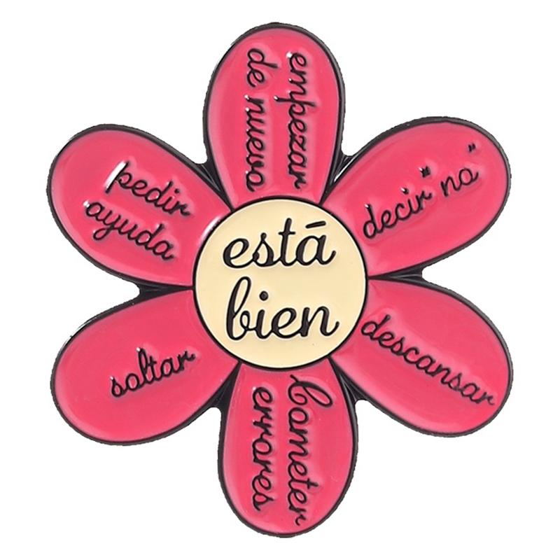 Spanish Quotes Series Enamel Pins JW.ORG Bible Verse Octagon Stop Sign Motivational Phrase Brooches Lapel Badge Jewelry Gifts