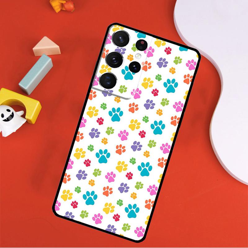 Dog Cat Paw Phone Case For Samsung Galaxy S24 Ultra S25 Ultra S9 S10 S20 S21 S22 S23 Plus S24 FE Cover