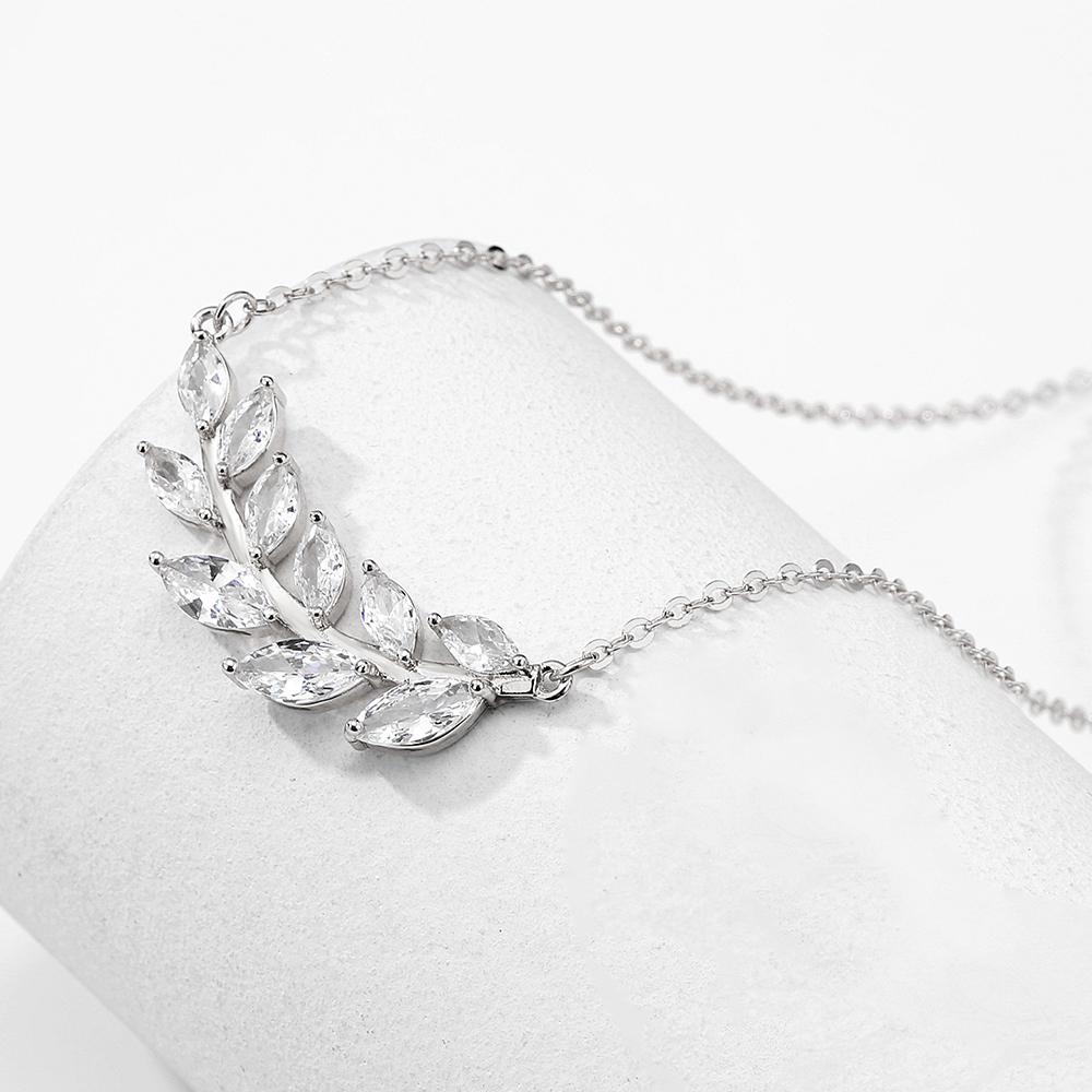 

ZAKOL Блестящее колье-подвеска с цирконом в форме листа «Маркиз» для женщин, зимнее колье-чокер с темпераментом, шейные аксессуары, свадебный циркон