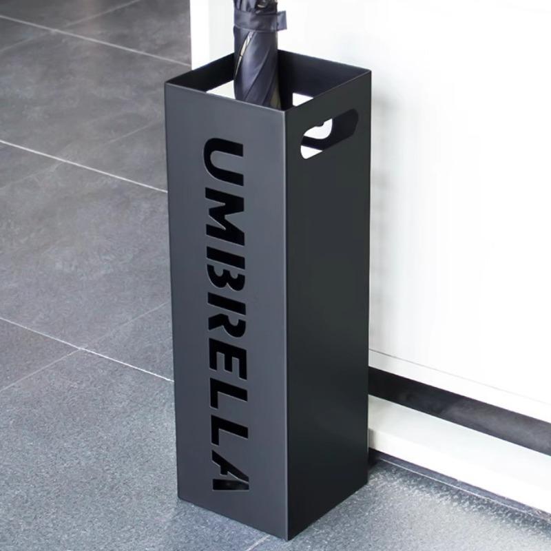 Iron Umbrella Bucket Modern Metal Umbrella Stand Elegant Indoor Hollow Umbrellas Storage Box Umbrellas Rack with Drain Holes