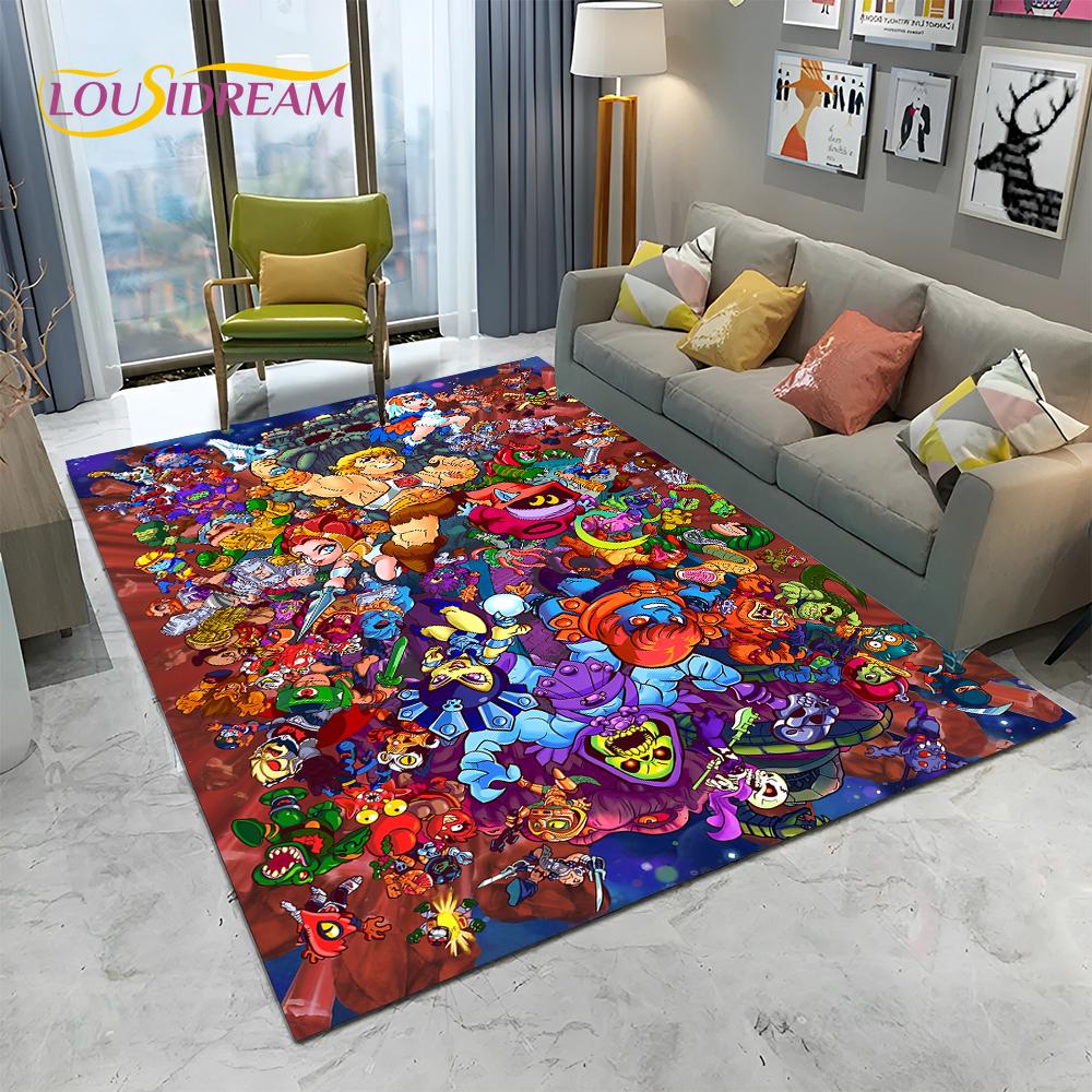 3D Retro Cartoon He Man Masters of Universe Carpet Rug for Home Living Room Bedroom Sofa Doormat Decor,kid Area Rug Non-slip Mat