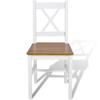 4 Pcs Dining Chair In White and Natural Wood 241513