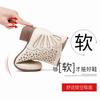 Soft-soled Short Boots Breathable Hole Mother High-top Sandals New Hollow Leather Thick High-heeled Cool Boots