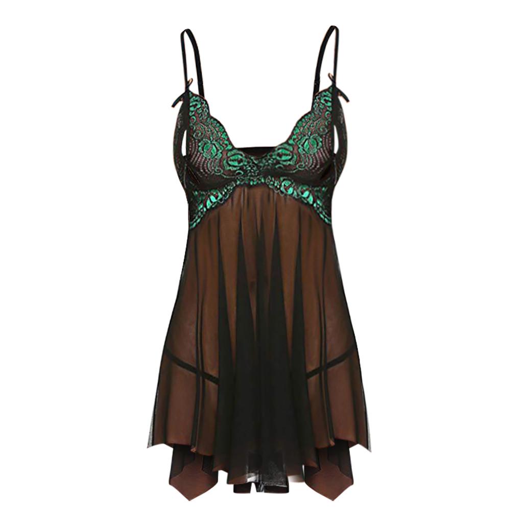 Women Sling Lace Print Lingerie Sexy Camisole Nightdress Skirt Sexy Underwear