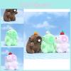 Adorable Cuddly Capybara Plush Toy Keychain With Bubble Blowing Fun In Pink Green And Light Brown