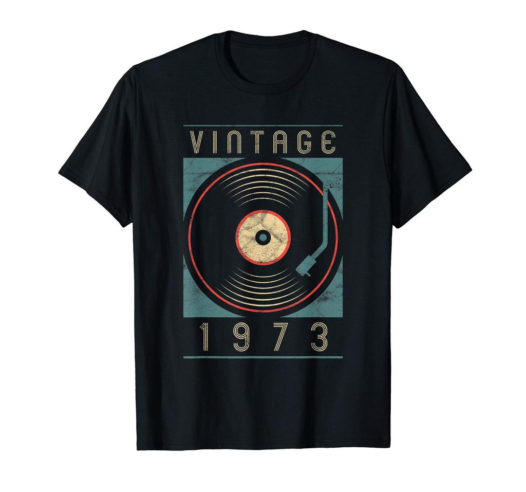 Vintage 1973 Vinyl Retro Turntable Birthday DJ Gift T-shirt