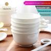 Qiwei Pure White Ceramic Dining Bowl