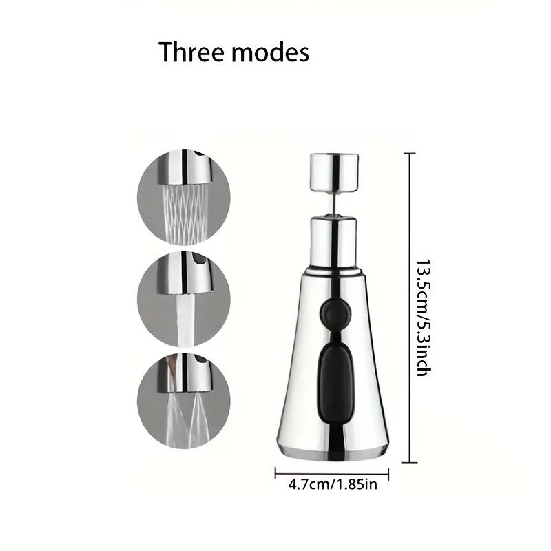 3-Speed Swivel Spray Kitchen & Bathroom Faucet Extension with Splash-Proof Pressure Nozzle, Connector for Sinks, Sprayer for Kitchen Bathroom Faucet