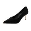 NEW Women's Style Banquet Light Luxury 6 8cm High Heels Pumps Stiletto Metal Pointed Suede Single Casual comfort