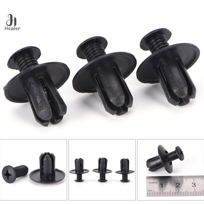 50pcs 6/8mm Auto Fasteners Rivets Clips Car Bumper Door Panel Fender Liner Clips Retainer Plastic Auto Fasteners Rivets Screw