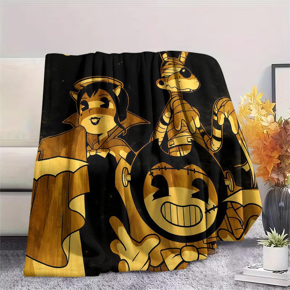 Bendy and the Ink Machine Flannel Blanket, High Quality Comfortable for All Seasons, Home Decor, Warmth and Comfort