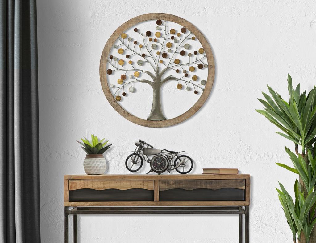 Wall Panel With Mirror Tree Of Life Cm Ø 61X1,8