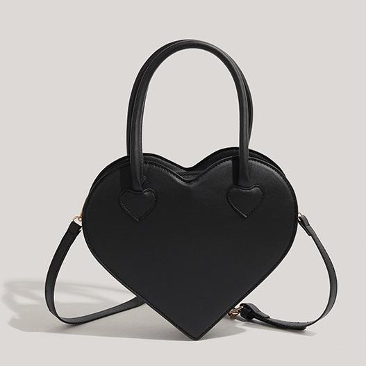 

JIAERDI Harajuku Vintage Sweetheart Purse Women Black Leather Shoulder Bag Ladies Japanese Style Cute Handbag Y2K Crossbody Bag 25x23x6cm чёрный