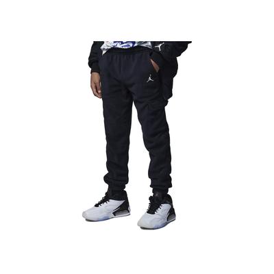 Kids  Knitted Sports Pants Solid Color Logo Print Fleece Sports Pants Kids Bottoms Black FB9488-010