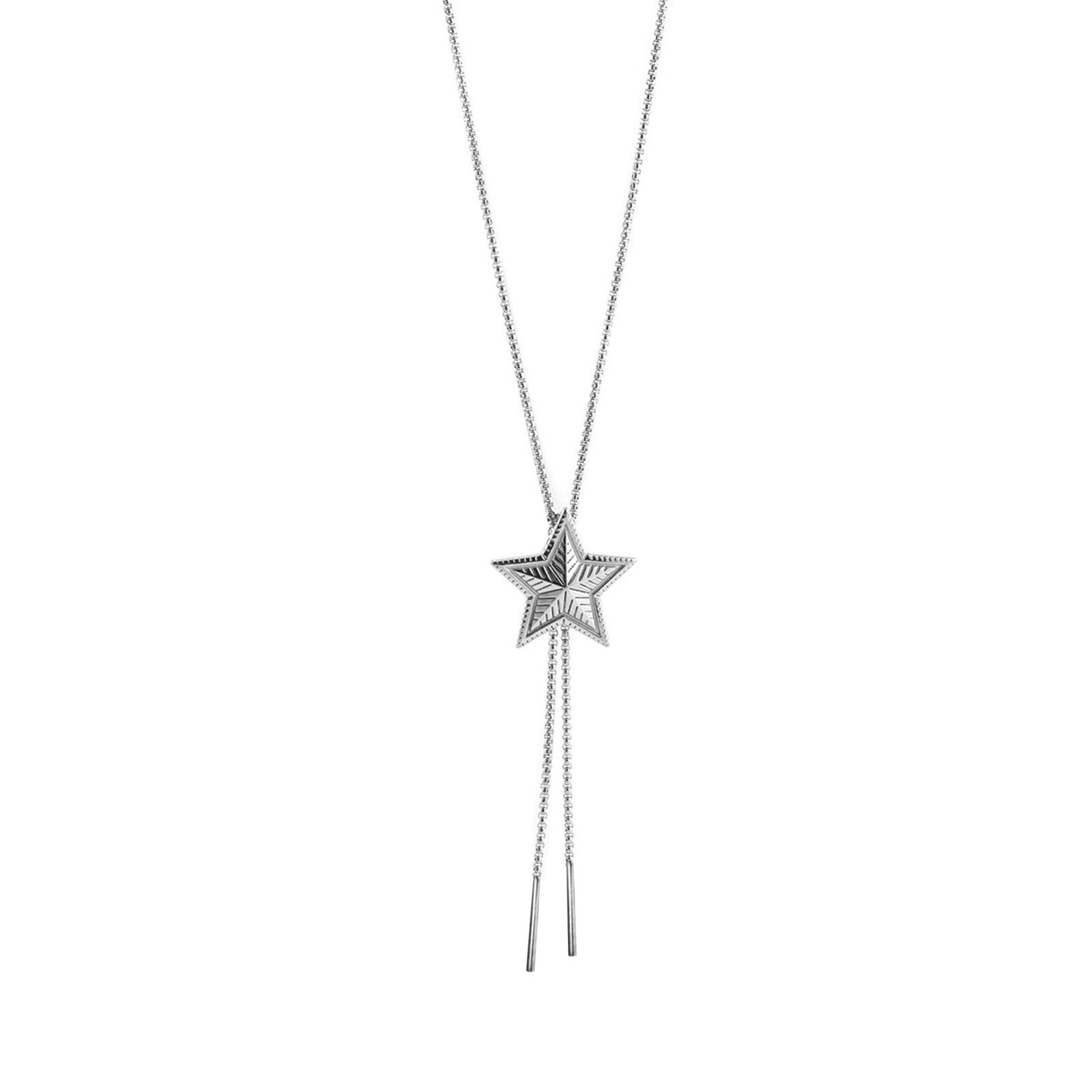 

Star Bolo Tie Pendant Stylish Necklace Influencers Same Necklace Stylish Choker with Blingbling Star Lariat серебряный