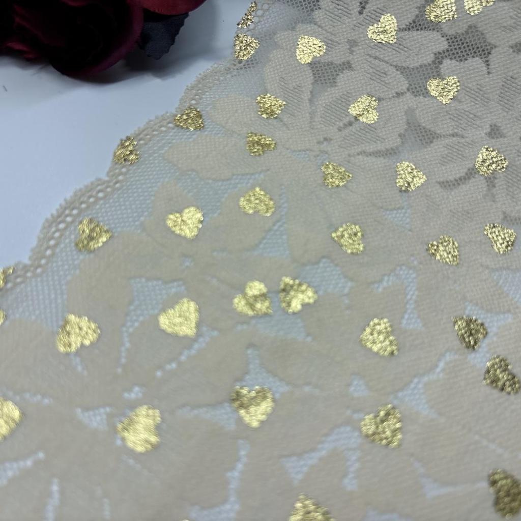 Printed Stretch Lace, 19.5cm wide Elastic Spandex Lace Trim for Lingerie, Bra, Underwear, Dress, Garment, Sewing & Crafting